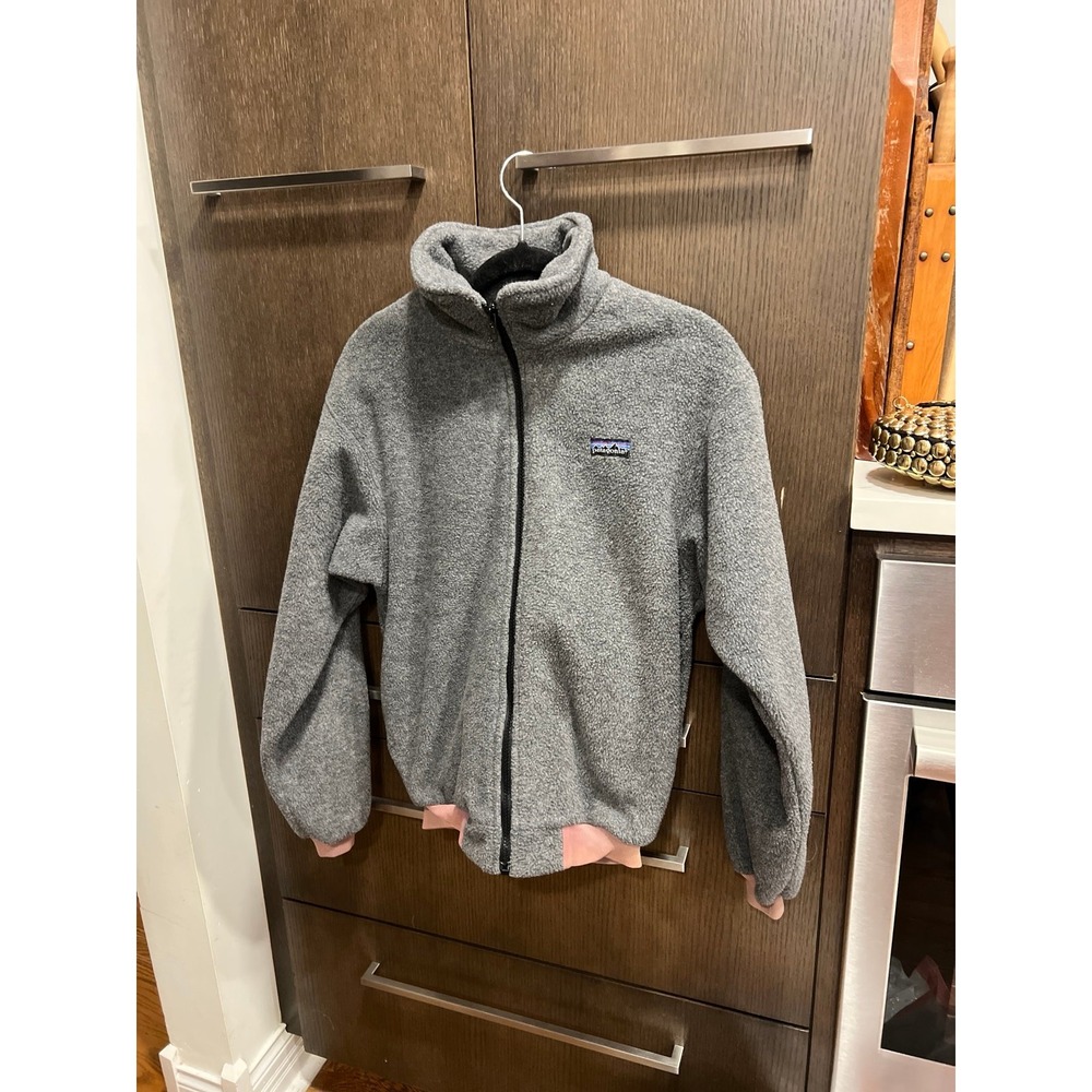 Patagonia Woolyester Fleece Full Zip Jacket kids medium Forge Gray 11-12